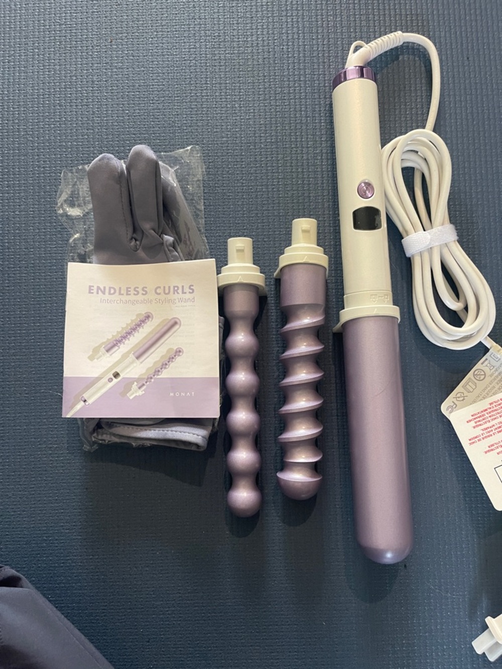 Monat Endless Curls Interchangeable Curling Wand - Lavender/White